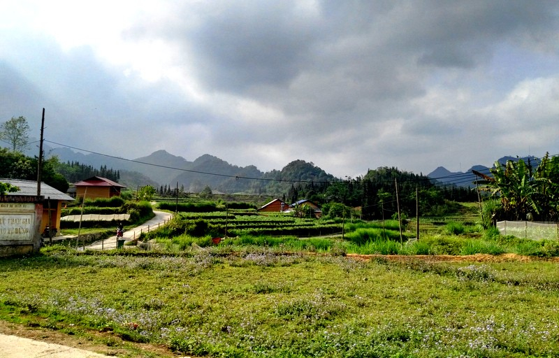 Vesnička v oblasti Quan Ba, Ha Giang, Vietnam